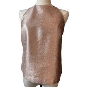 Zara Basic Collection WomensSleeveless Top Metallic Bronze Small Polyester/Visco